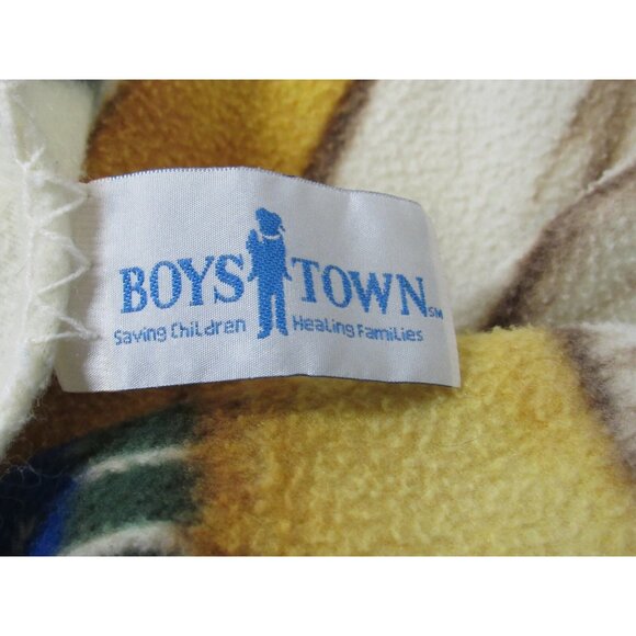 VTG Boys Town Baby Blanket Now I Lay Me Down To Sleep Prayer Norman Rockwell - Picture 7 of 9